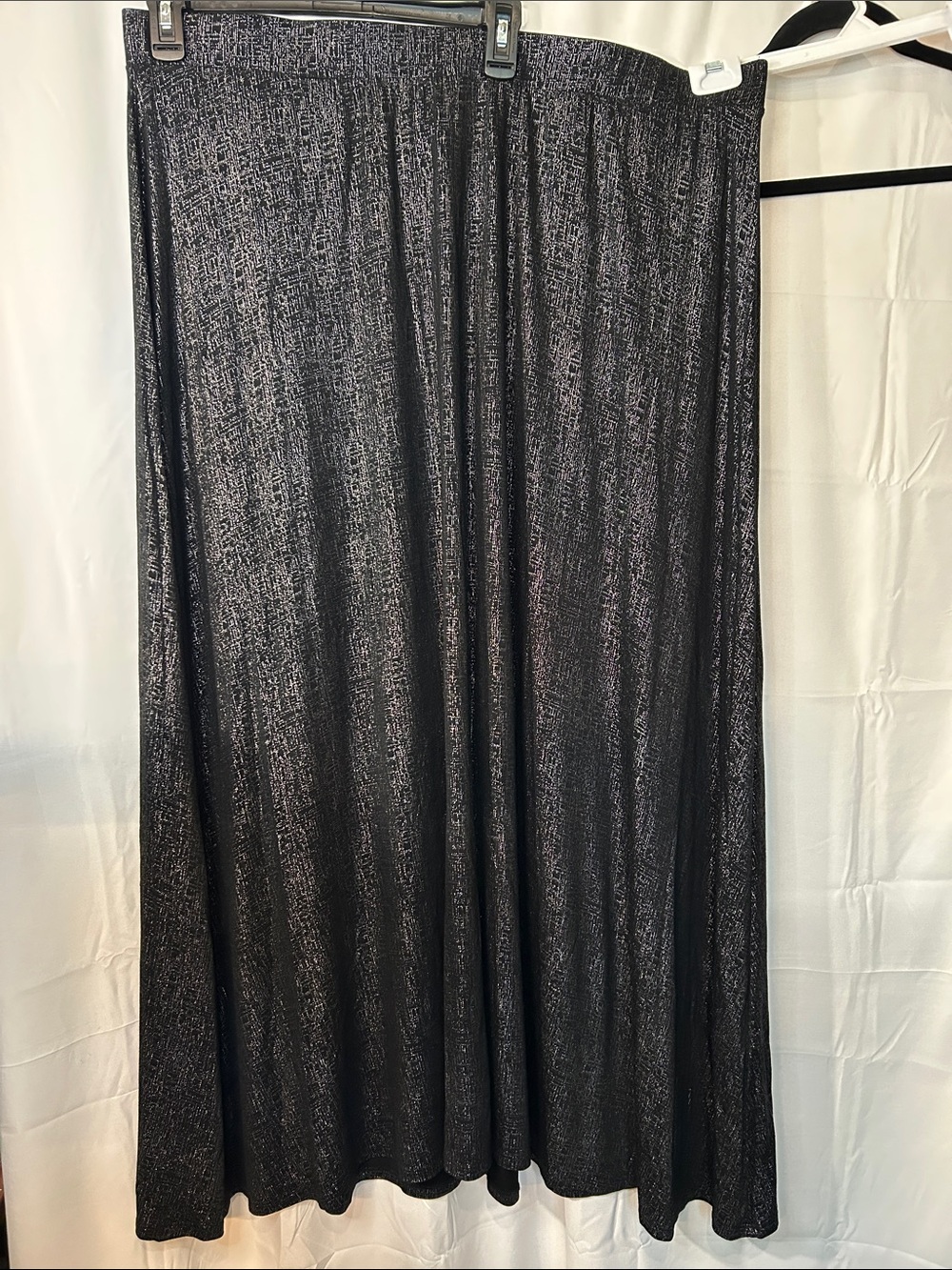 NWT Lane Bryant Black Metallic Maxi Skirt